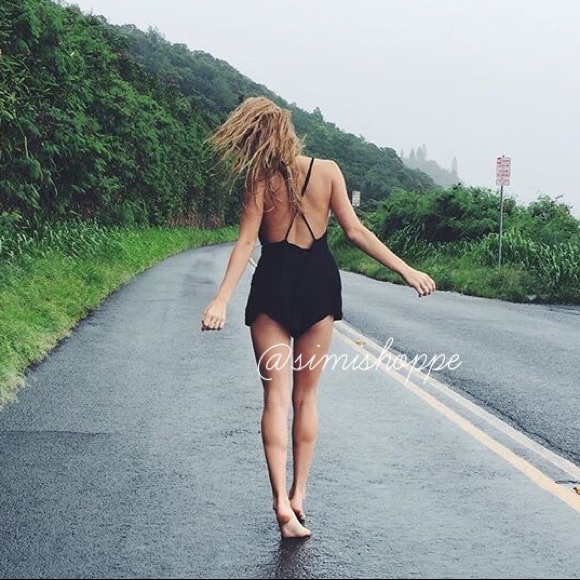 SOLD | NWT Brandy Melville Black Adley Romper - Picture 2 of 5